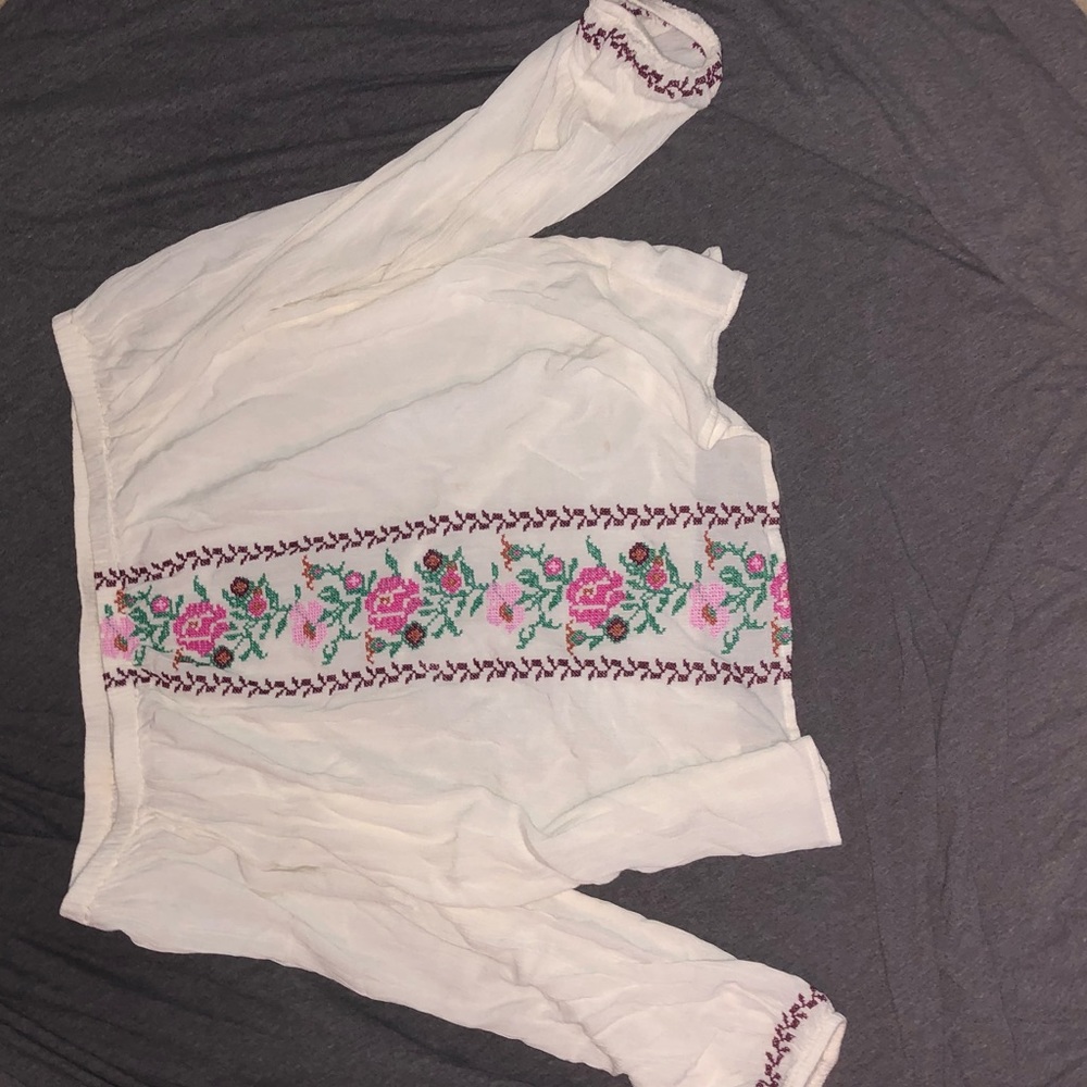 White off the shoulder shirt
